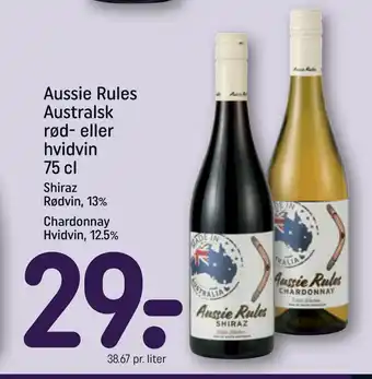 REMA 1000 Aussie Rules Australsk rød- eller hvidvin 75 cl tilbud