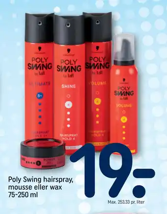 Poly Swing hairspray, mousse eller wax 75-250 ml