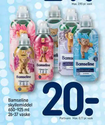 REMA 1000 Bamseline skyllemiddel 650-925 ml 26-37 vaske tilbud
