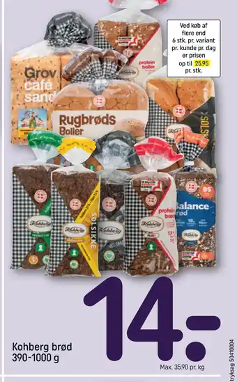 REMA 1000 Kohberg brød 390-1000 g tilbud