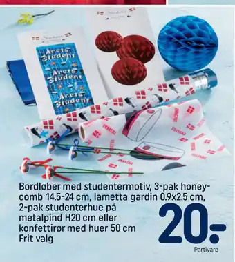 REMA 1000 Bordløber med studentermotiv, 3-pak honeycomb tilbud