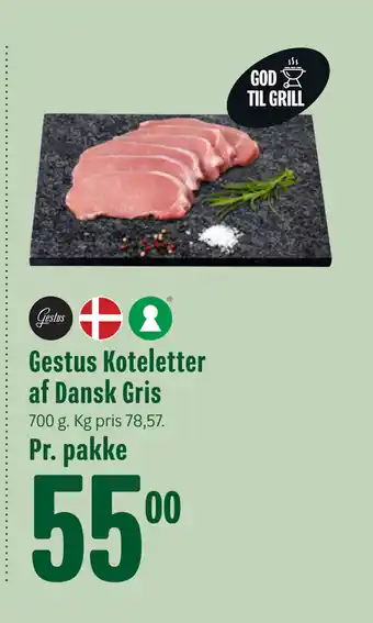Min Købmand Gestus Koteletter af Dansk Gris tilbud