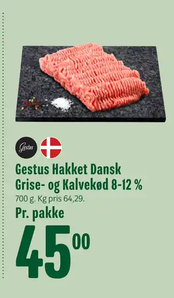 Min Købmand Gestus Hakket Dansk Grise- og Kalvekød 8-12 % tilbud