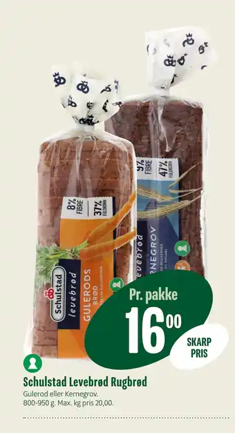 Min Købmand Schulstad Levebrød Rugbrød tilbud