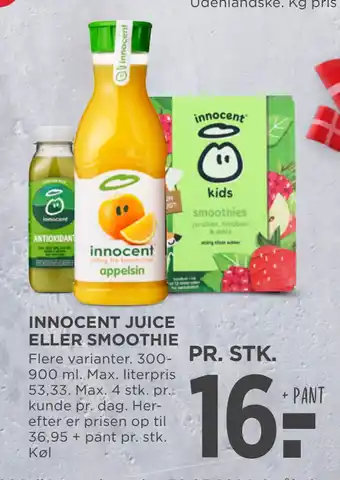 MENY INNOCENT JUICE ELLER SMOOTHIE tilbud