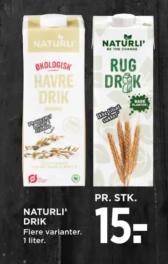 MENY NATURLI’ DRIK tilbud