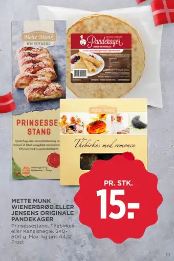MENY METTE MUNK WIENERBRØD ELLER JENSENS ORIGINALE PANDEKAGER tilbud