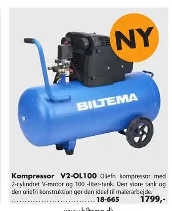 Biltema Kompressor V2-OL100 tilbud