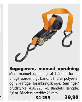 Biltema Bagagerem, manuel oprulning tilbud