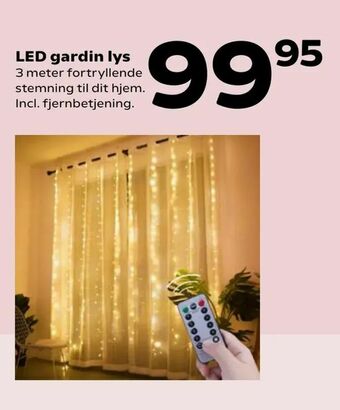 Kvickly LED gardin lys tilbud