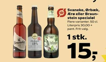Kvickly Svaneke, Ørbæk, Ærø eller Braunstein specialøl tilbud