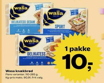 Kvickly Wasa knækbrød tilbud