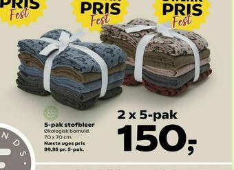 Kvickly 5-pak stofbleer tilbud