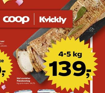 Kvickly Hel ovnklar flæskesteg tilbud