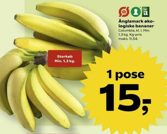 Kvickly Änglamark økologiske bananer tilbud
