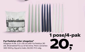 Kvickly Fyrfadslys eller stagelys* tilbud