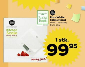 Kvickly Pure White køkkenvægt tilbud