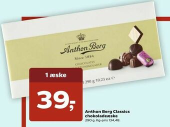 Kvickly Anthon Berg Classics chokoladeæske tilbud