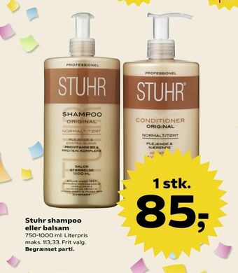 Kvickly Stuhr shampoo eller balsam tilbud