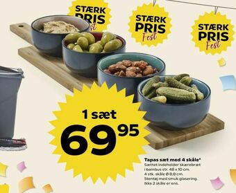 Kvickly Tapas sæt med 4 skåle tilbud