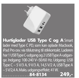 Biltema Hurtiglader USB Type C og A tilbud
