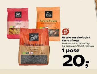 SuperBrugsen Urtekram økologisk tørret frugt tilbud