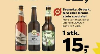 SuperBrugsen Svaneke, Ørbæk, Ærø eller Braunstein specialøl tilbud