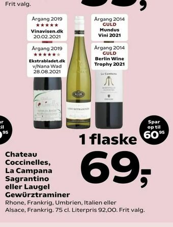 SuperBrugsen Chateau Coccinelles, La Campana Sagrantino eller Laugel Gewürztraminer tilbud