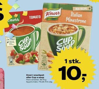 SuperBrugsen Knorr snackpot eller Cup a soup tilbud