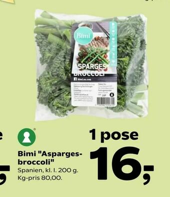SuperBrugsen Bimi "Asparges broccoli" tilbud