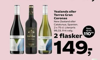 SuperBrugsen Yealands eller Torres Gran Coronas tilbud