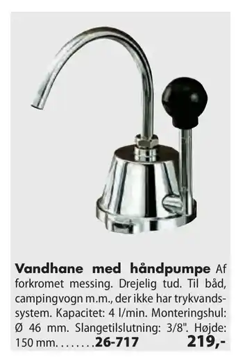 Vandhane med håndpumpe