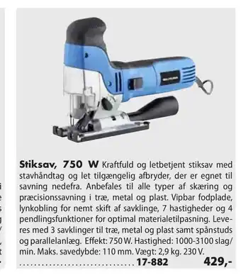 Biltema Stiksav, 750 W tilbud