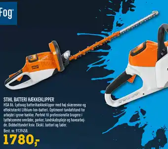 Johannes Fog STIHL Batteri Hækkeklipper tilbud
