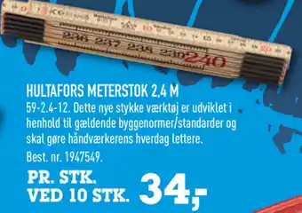 Johannes Fog Hultafors Meterstok 2,4 M tilbud