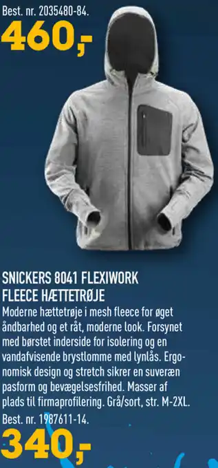 Johannes Fog Snickers 8041 Flexiwork Fleece Hættetrøje tilbud