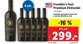 Lidl Franklin's Fuel Premium Zinfandel tilbud