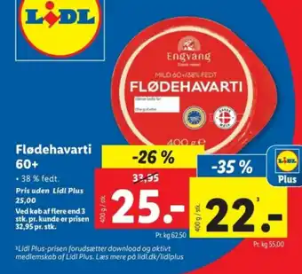 Lidl Flødehavarti 60+ tilbud