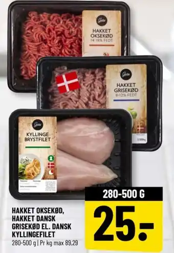 Løvbjerg HAKKET OKSEKØD, HAKKET DANSK GRISEKØD EL. DANSK KYLLINGEFILET tilbud