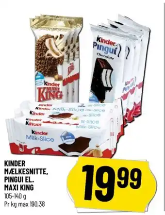 Løvbjerg KINDER MÆLKESNITTE, PINGUI EL. MAXI KING tilbud