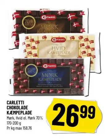 Løvbjerg CARLETTI CHOKOLADE KÆMPEPLADE tilbud