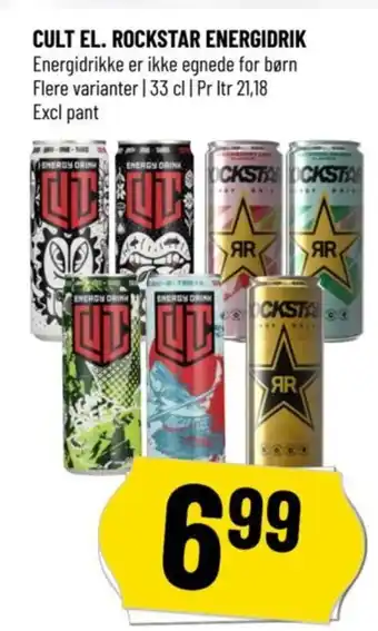 Løvbjerg CULT EL. ROCKSTAR ENERGIDRIK tilbud