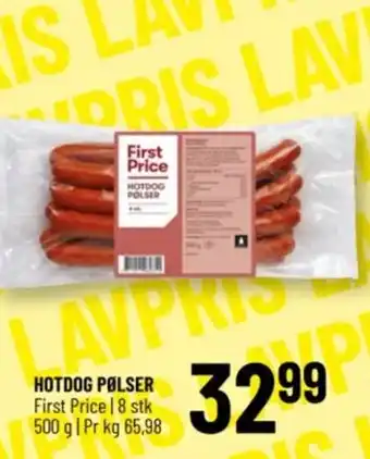 Løvbjerg HOTDOG PØLSER First Price tilbud