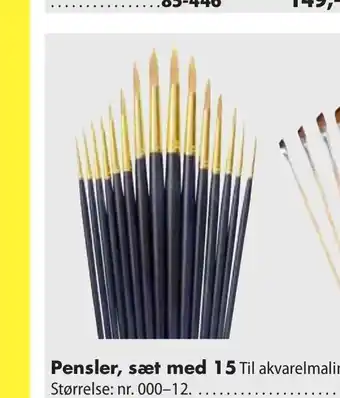 Pensler, sæt med 15