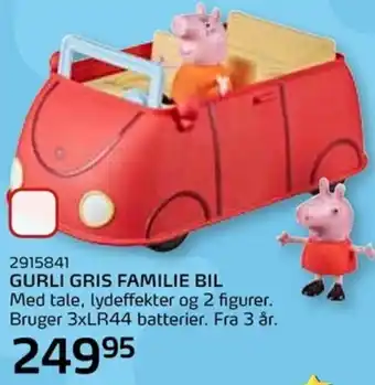 Legekæden Gurli Gris Familie Bil tilbud