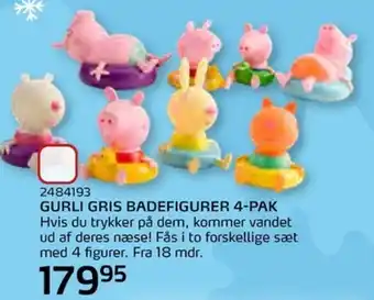 Legekæden Gurli Gris Badefigurer 4-Pak tilbud