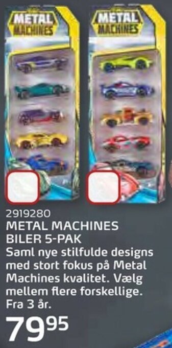 Legekæden Metal Machines Biler 5-Pak tilbud