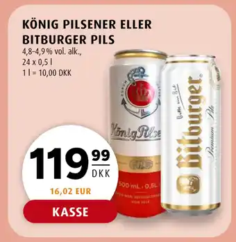 Scandinavian Park KÖNIG PILSENER ELLER BITBURGER PILS tilbud