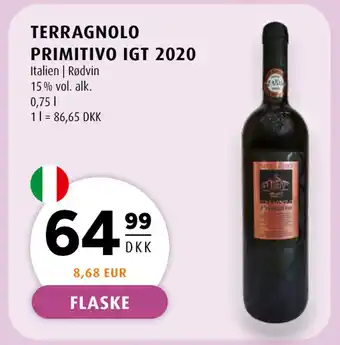 Scandinavian Park TERRAGNOLO PRIMITIVO IGT 2020 tilbud