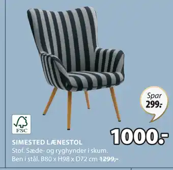 JYSK SIMESTED LÆNESTOL tilbud